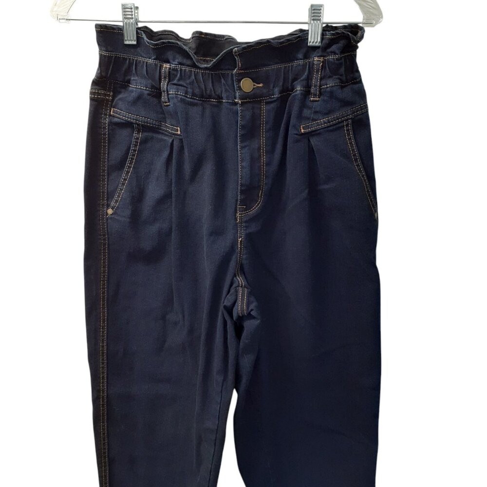 Vintage America Paperbag Waist Ankle Jeans Womens Size 8 Regular Denim Blue - Picture 4 of 10